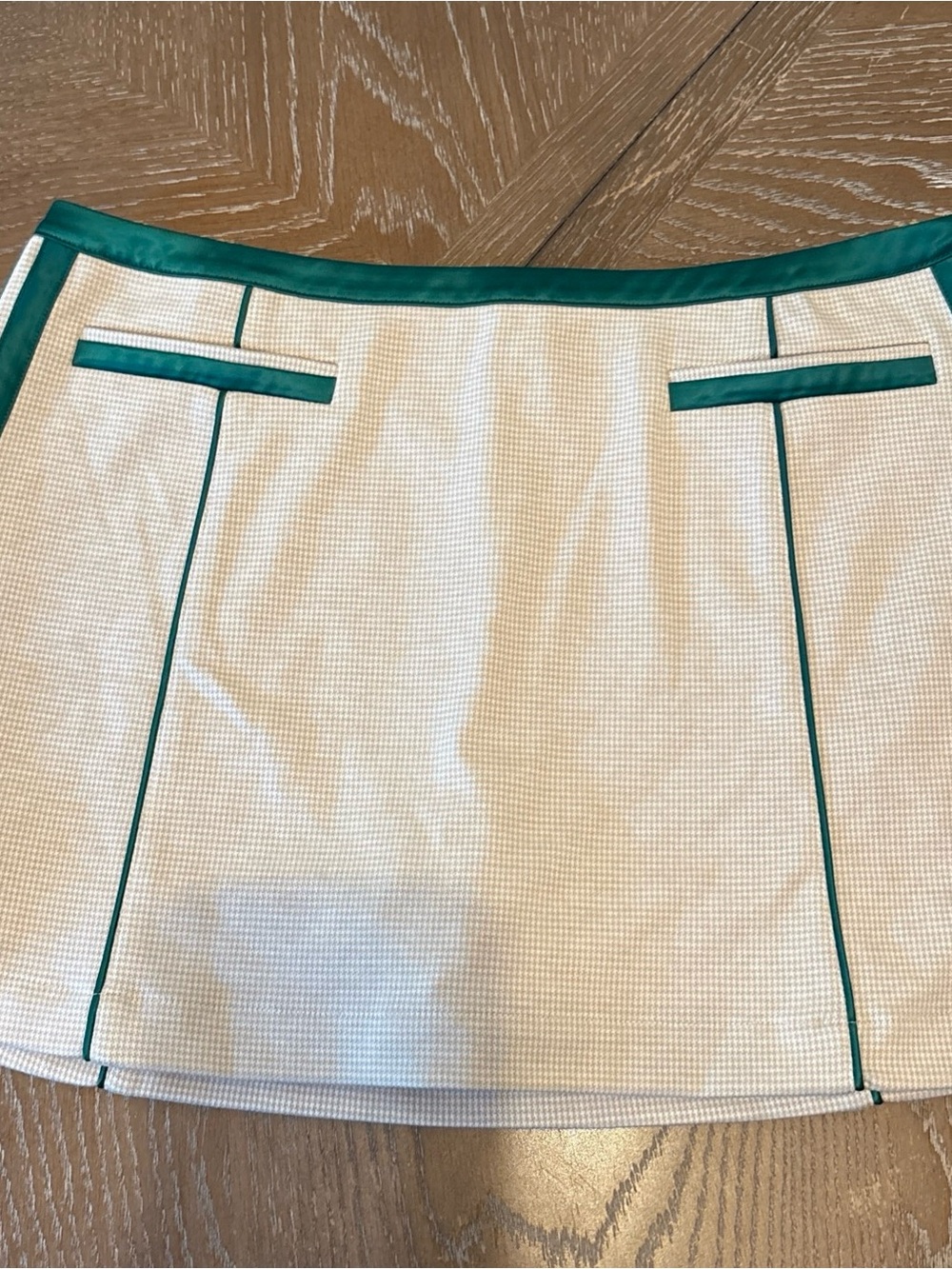 Maeve Anthropologie Skort cream withTeal Trim Sz Large